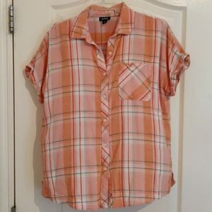 Ana plaid shirt sleeve top
